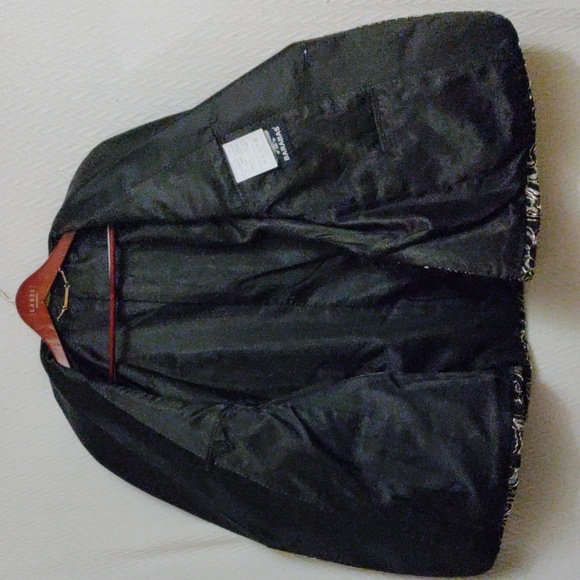 Prelove Man's Barabas Floral Black/Gold Design Blazer Jacket - Picture 9 of 14